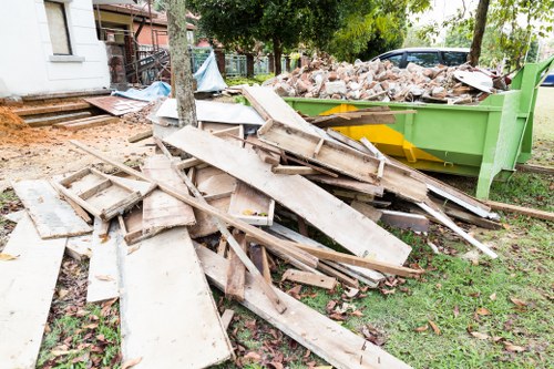 Professional garage clearance team at work